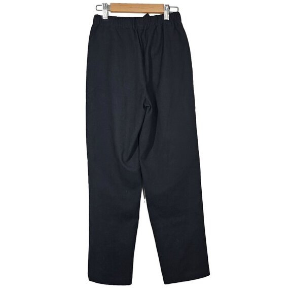 The Group Babaton Drawstring Elastic Waist Flannel Pants Straight Leg Black XXS - Picture 2 of 12